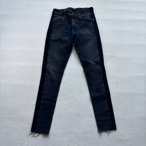 AG Adriano Goldschmied Farrah Skinny Ankle Jeans Women 26 Blue Two Tone Stripe